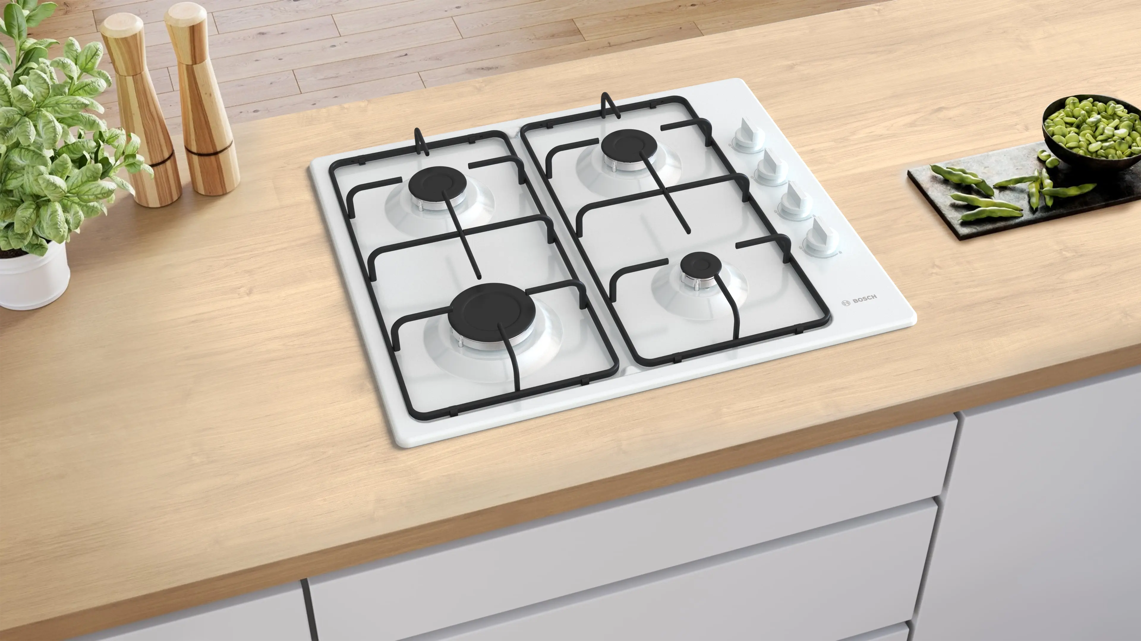 Serie 2 Gazlı Ocak 60 cm Emaye, Beyaz