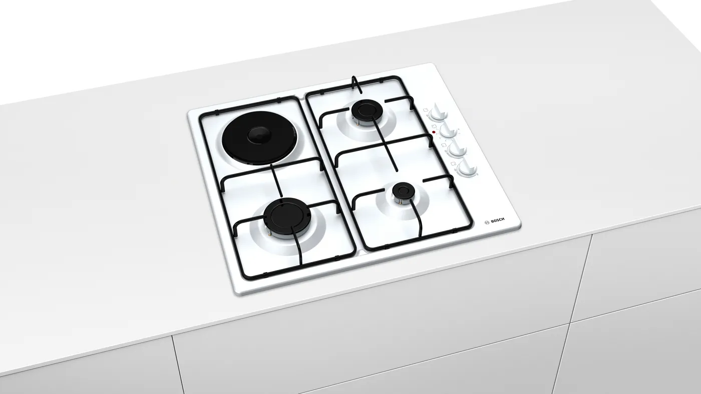 Serie | 2 Beyaz Ankastre 3 Göz Gaz + 1 Göz Elektrik Ocak 60cm