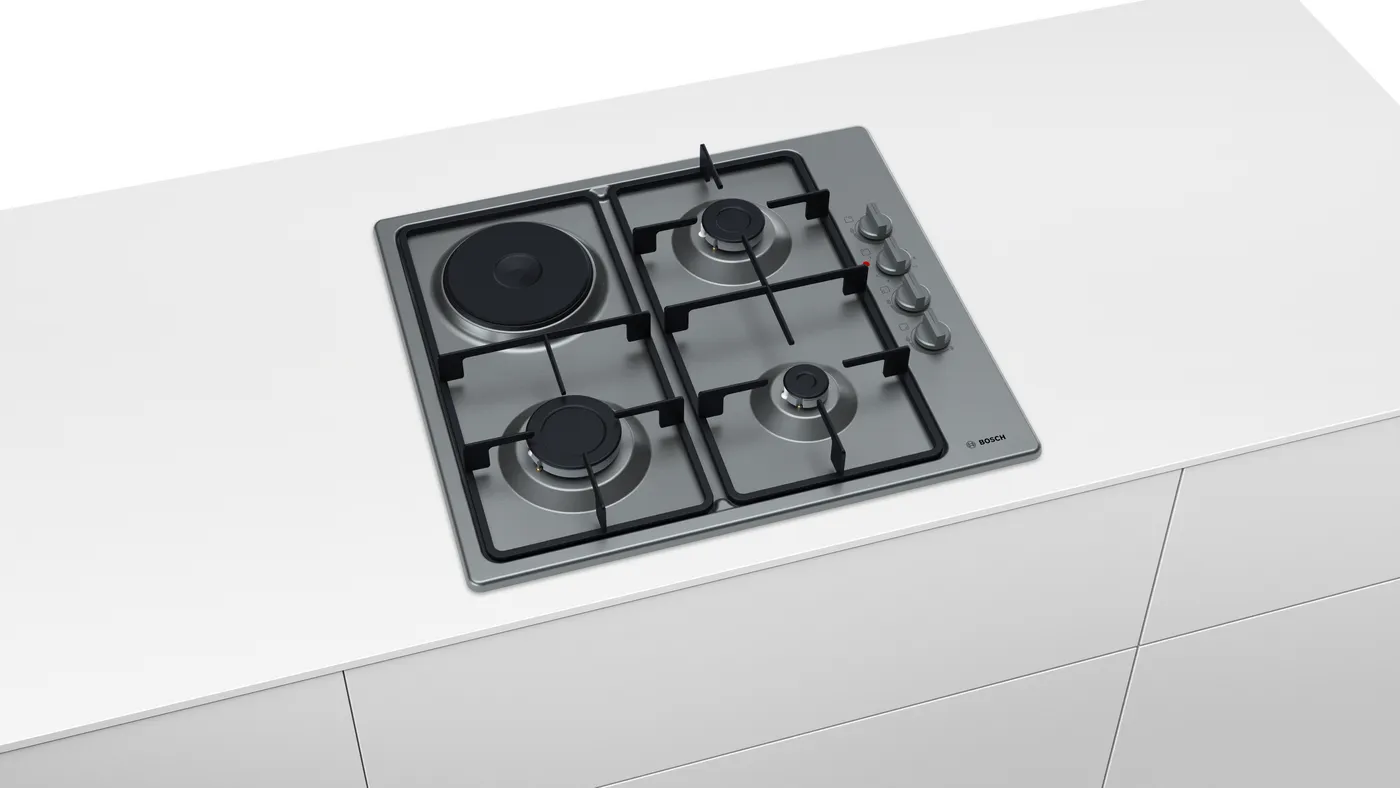 Serie | 2 Kombine Ocak (Gaz/Elektrik) 60 cm Paslanmaz çelik