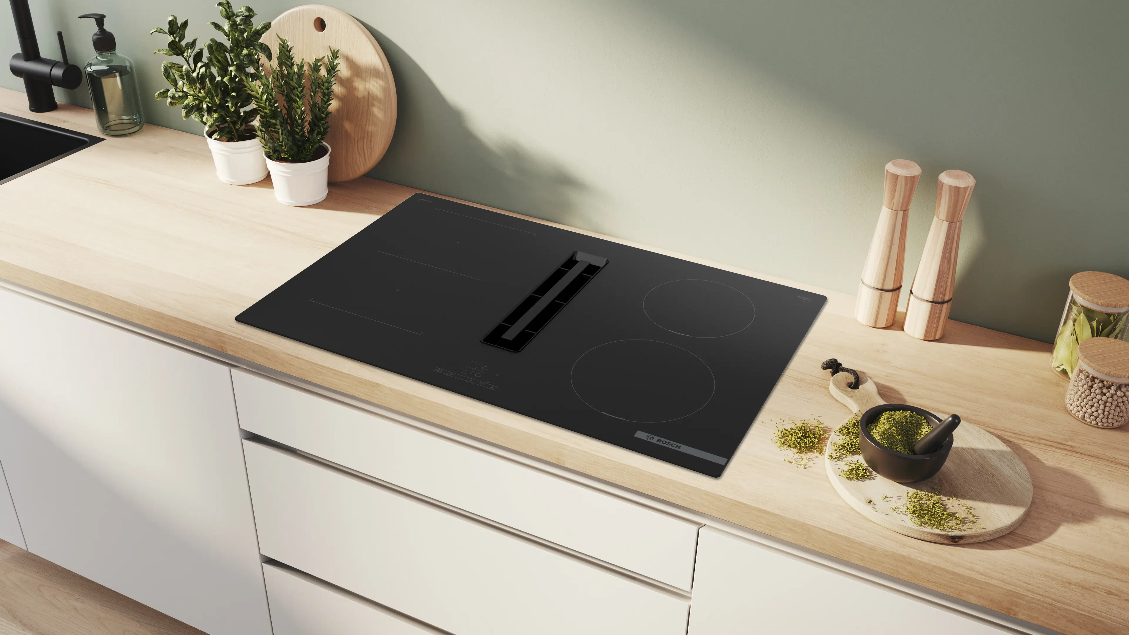 Serie 4 Davlumbaz Entegreli İndüksiyon Ocak,, 80 cm Çerçevesiz Yüzey