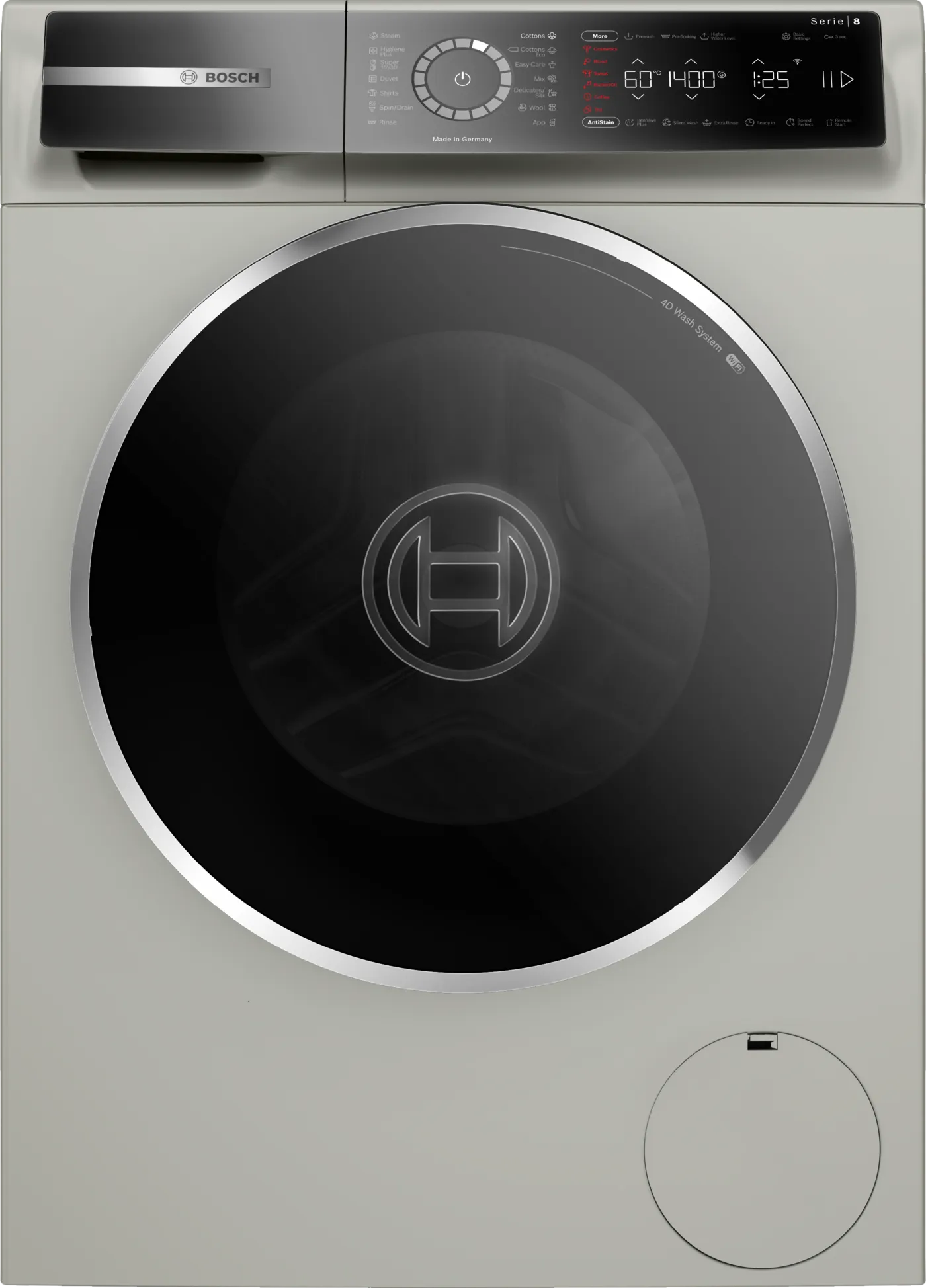 Seri 8 | Çamaşır makinesi, ön yüklemeli tam boy 9 kg 1400 devir, Gümüş inox