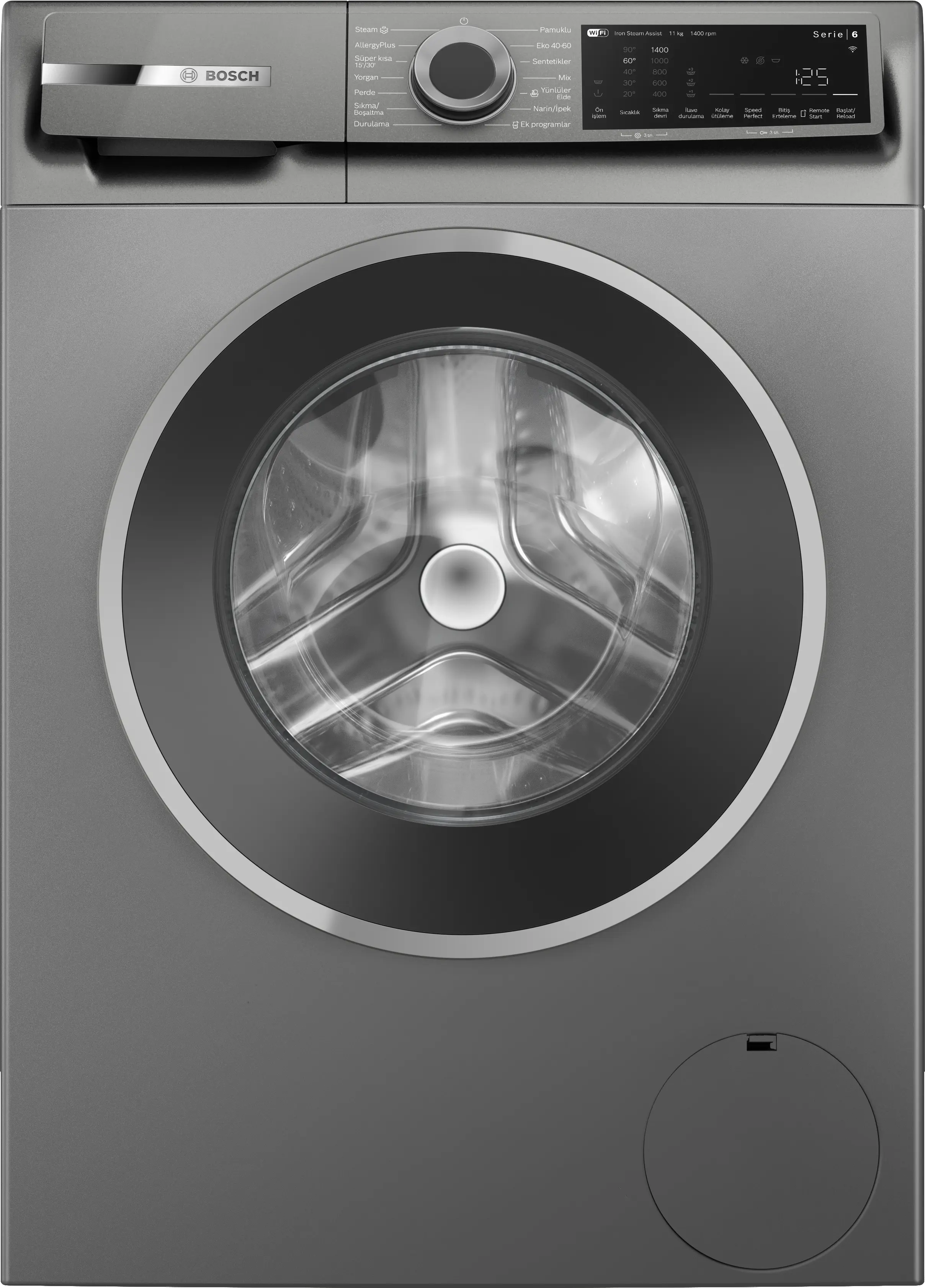 BOSCH- Serie 6 Çamaşır Makinesi 11 kg maks. 1400 dev./dak., Antrasit renk