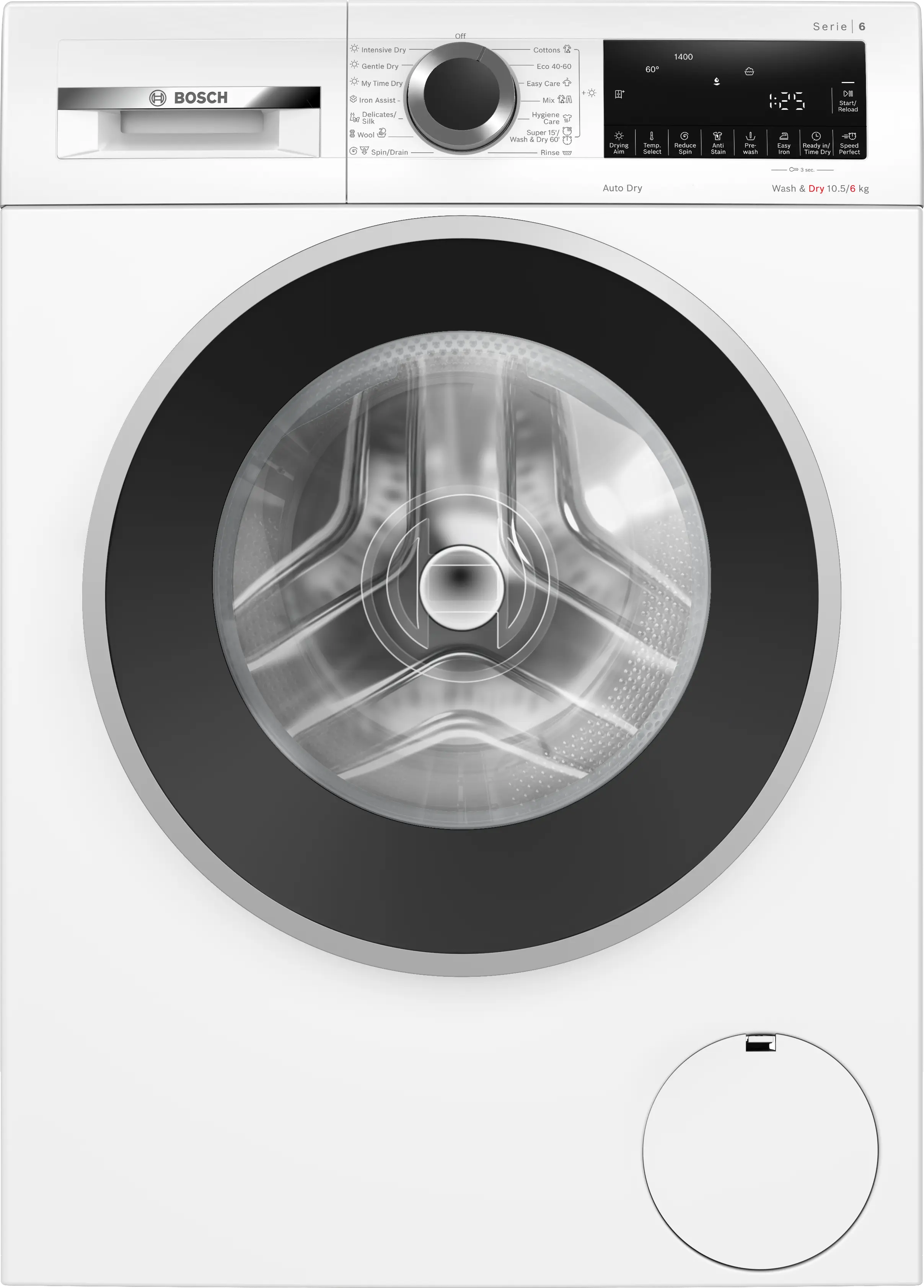 Serie 6 Kurutmalı Çamaşır Makinesi 10,5/6 kg 1400 dev/dk